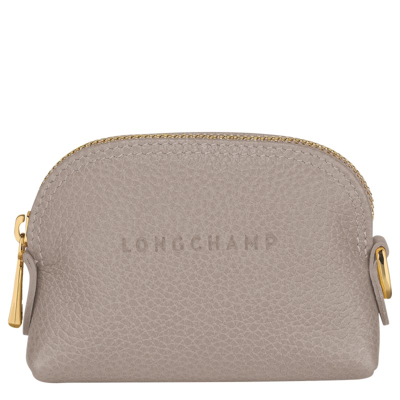 Longchamp Le Foulonné Coin purse - Leather Cardholders & Coin purses Turtledove | JX00-P4XZ