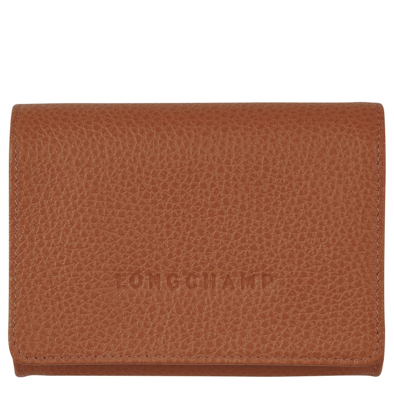 Longchamp Le Foulonné Coin purse - Leather Cardholders & Coin purses Caramel | TN24-N4FA