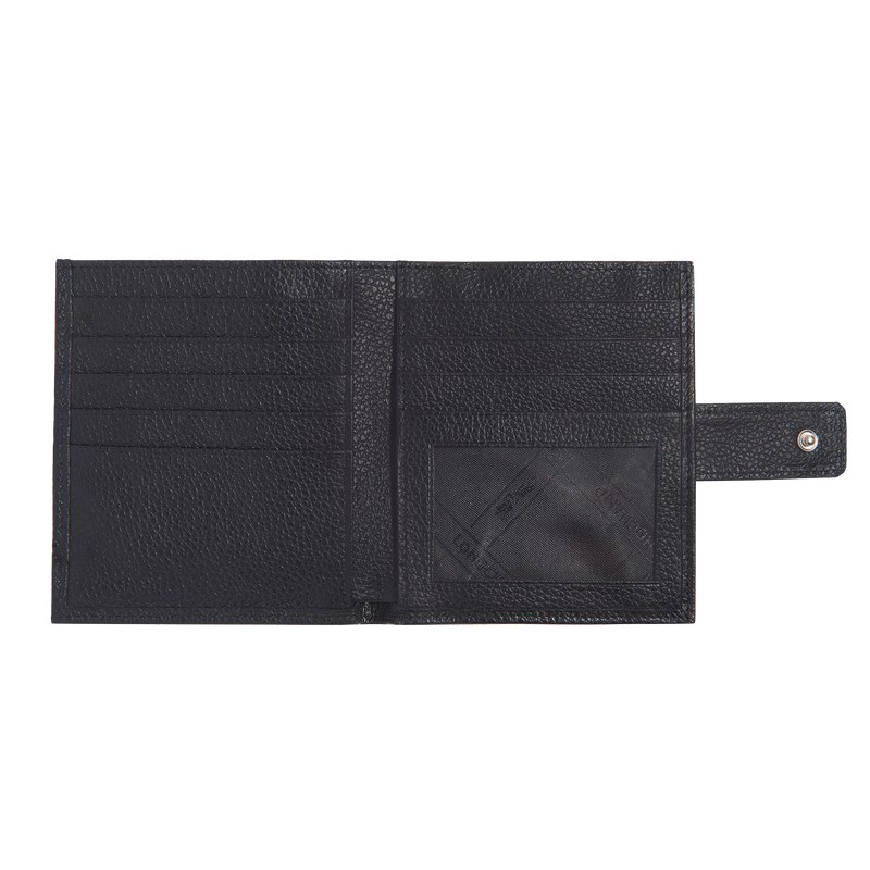 Longchamp Le Foulonné Compact wallet - Leather Wallets Black | VG26-A3CP