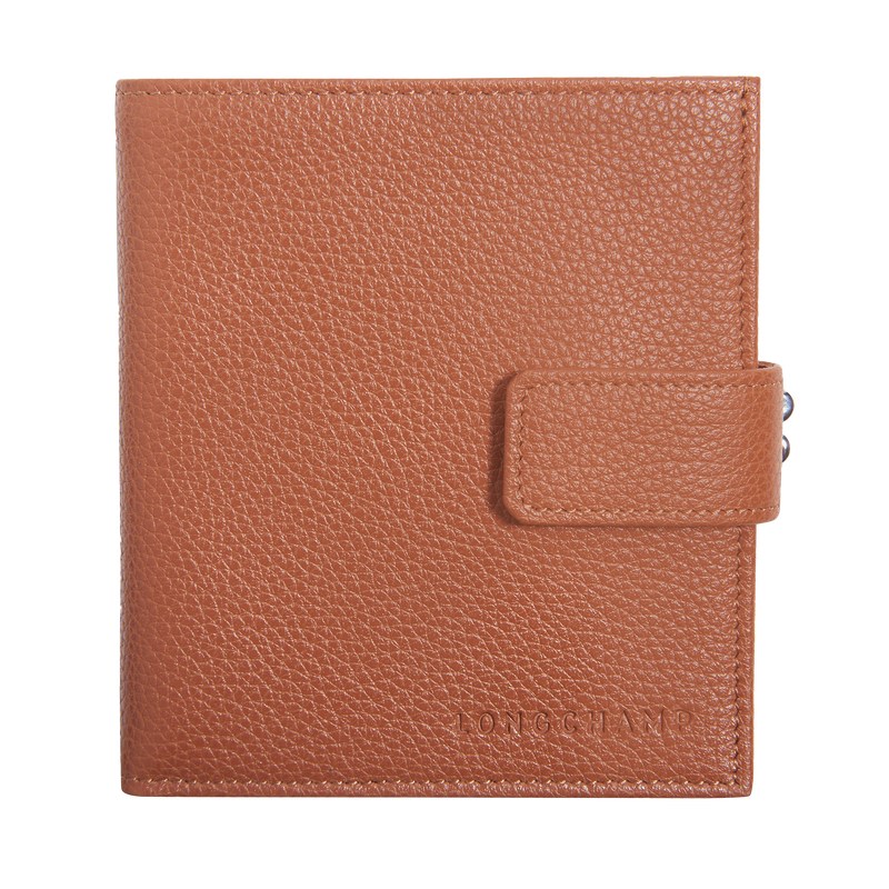 Longchamp Le Foulonné Compact wallet - Leather Wallets Caramel | GL77-M2JM