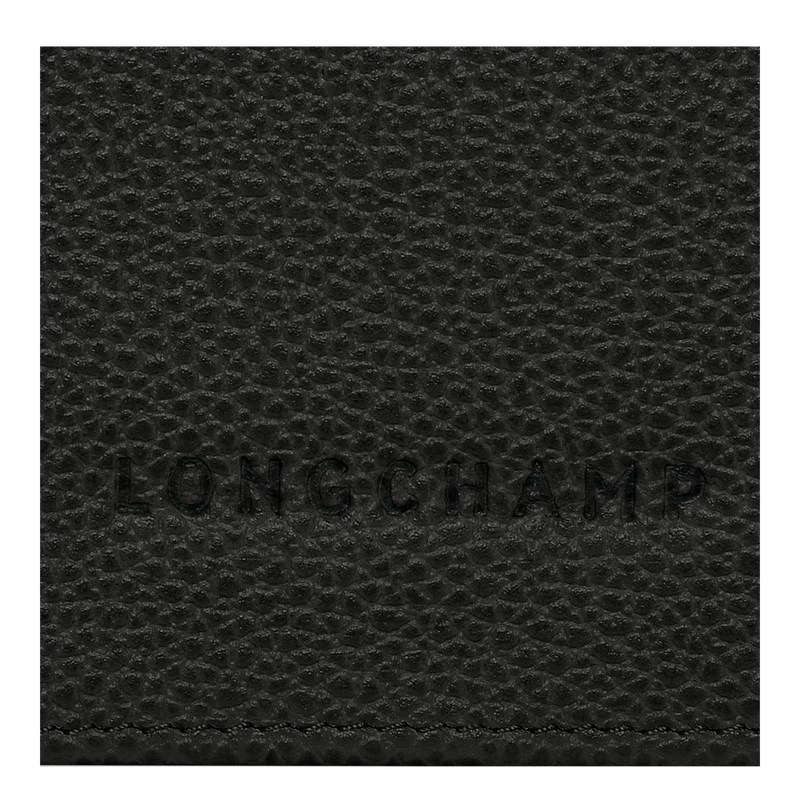 Longchamp Le Foulonné Continental wallet - Leather Wallets Black | ZN07-O9GS