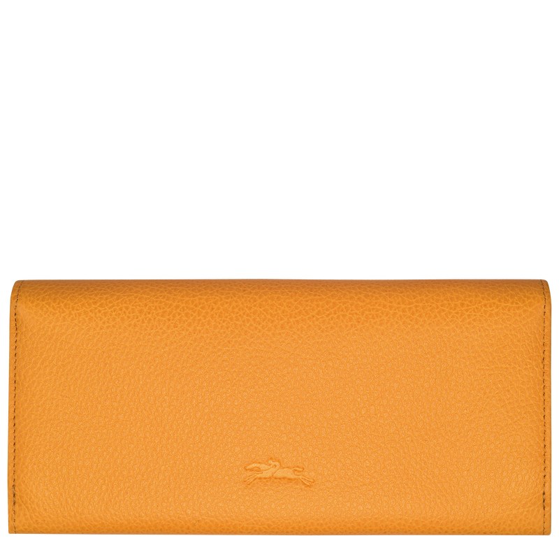 Longchamp Le Foulonné Continental wallet - Leather Wallets Apricot | IV76-U2ZM