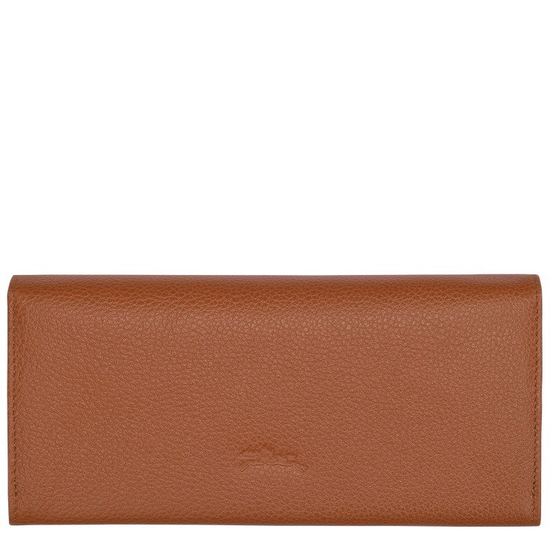 Longchamp Le Foulonné Continental wallet - Leather Wallets Caramel | SI05-C8LZ