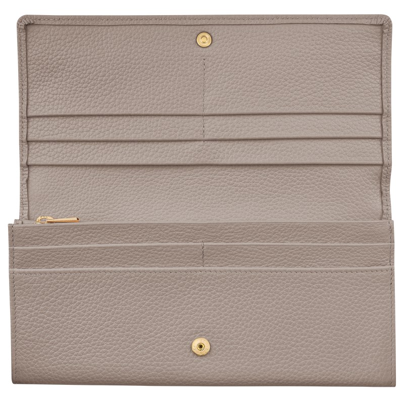 Longchamp Le Foulonné Continental wallet - Leather Wallets Turtledove | FY01-B6CI