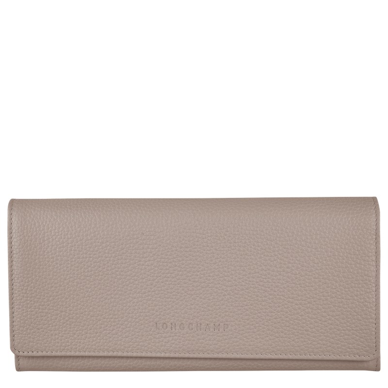 Longchamp Le Foulonné Continental wallet - Leather Wallets Turtledove | FY01-B6CI