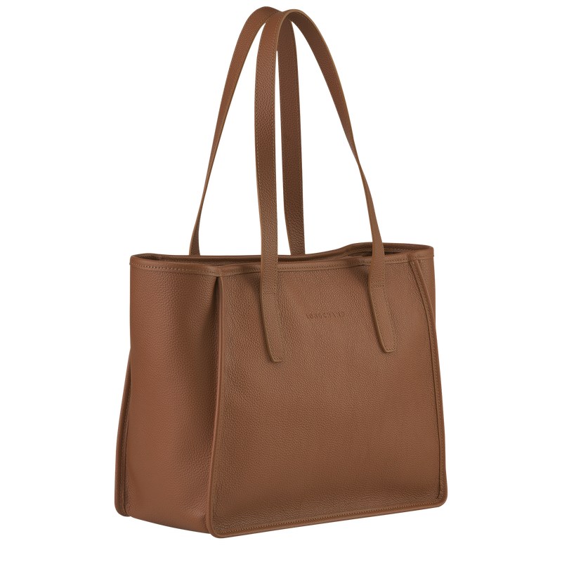 Longchamp Le Foulonné L Tote bag - Leather Shoulder bags Caramel | UW51-Y5OY