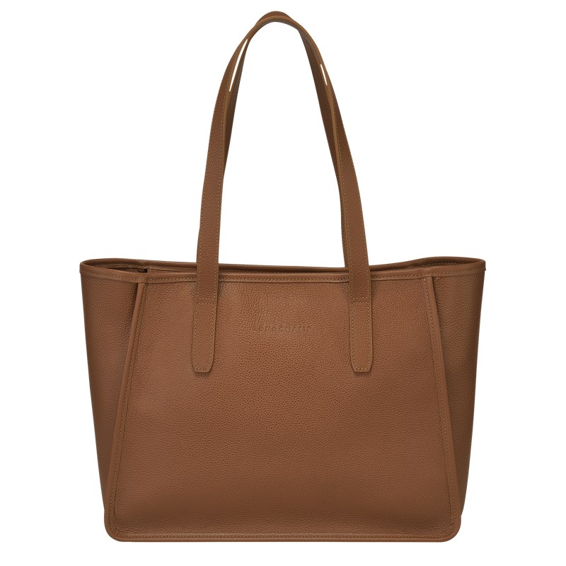 Longchamp Le Foulonné L Tote bag - Leather Shoulder bags Caramel | UW51-Y5OY