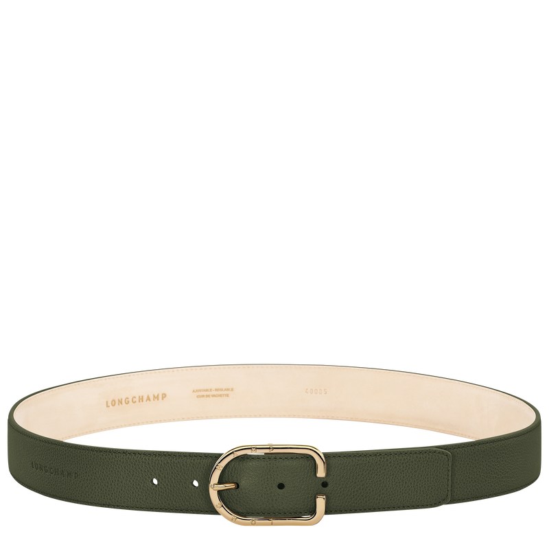 Longchamp Le Foulonné Ladies\' belt - Leather Belts Khaki | JK91-X9VG