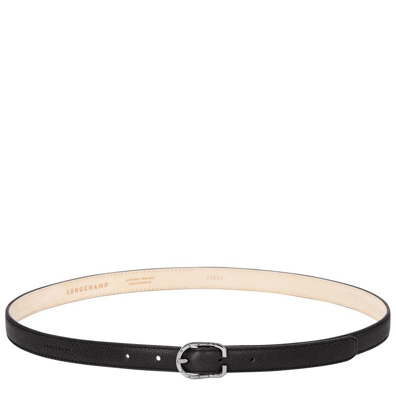 Longchamp Le Foulonné Ladies\' belt - Leather Belts Black | BD62-C0NJ