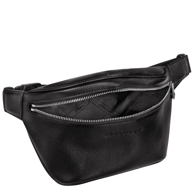 Longchamp Le Foulonné M Belt bag - Leather Belt bags Black | JS74-F9GW