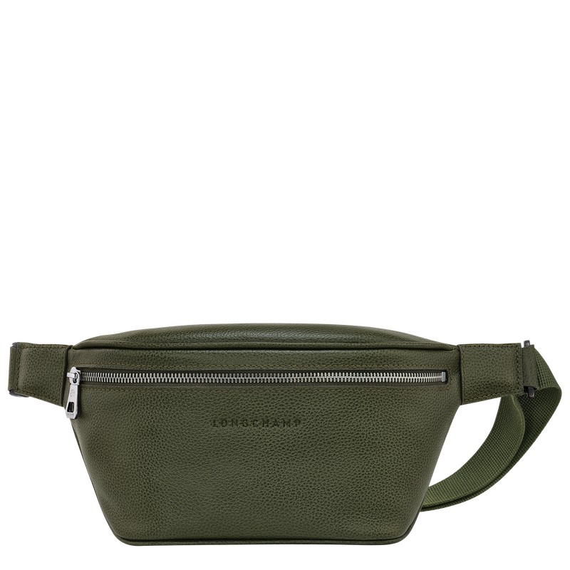 Longchamp Le Foulonné M Belt bag - Leather Belt bags Khaki | UO06-F8BX