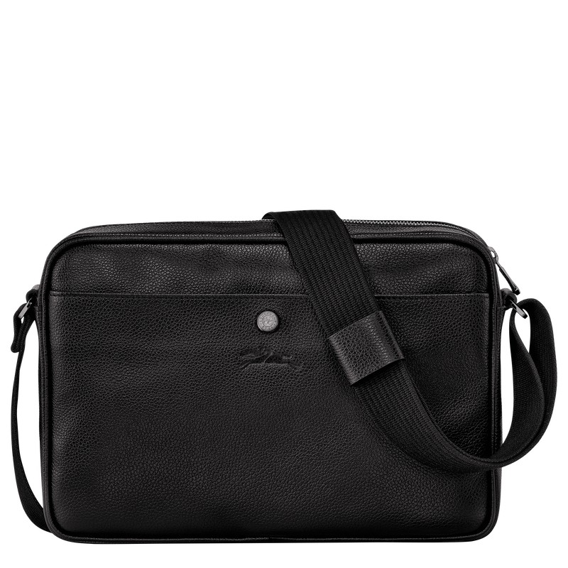 Longchamp Le Foulonné M Camera bag - Leather Crossbody bags Black | GY98-J7KA