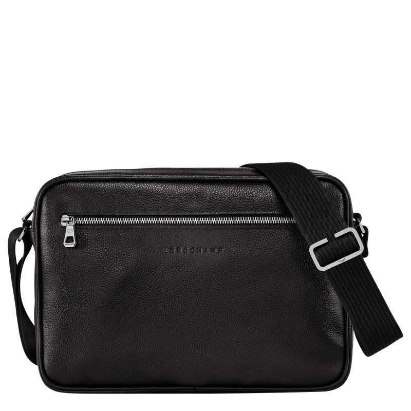 Longchamp Le Foulonné M Camera bag - Leather Crossbody bags Black | GY98-J7KA