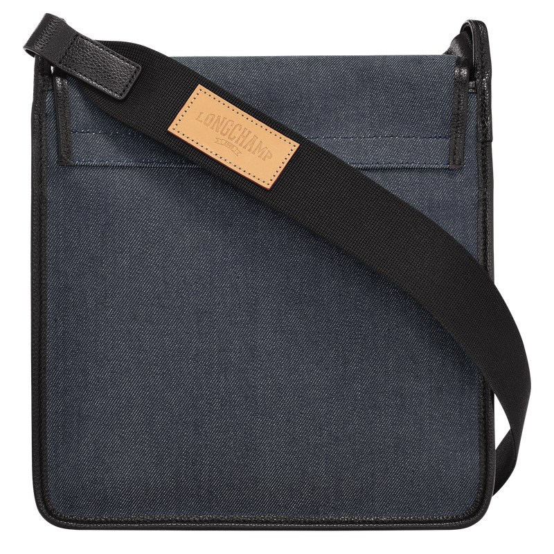 Longchamp Le Foulonné M Crossbody bag - Canvas Crossbody bags Navy | RJ06-W5UN