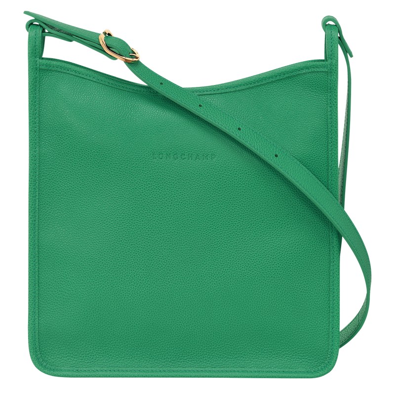 Longchamp Le Foulonné M Crossbody bag - Leather Crossbody bags Green | ZX30-C3YB