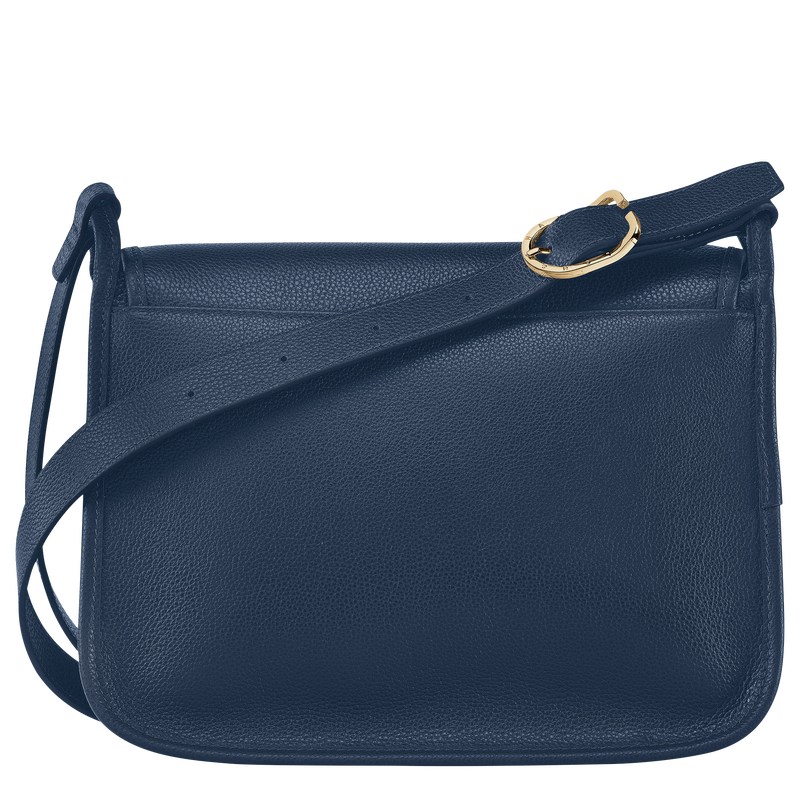 Longchamp Le Foulonné M Crossbody bag - Leather Crossbody bags Navy | IT93-P7WP