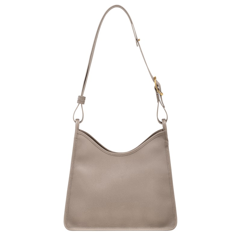 Longchamp Le Foulonné M Hobo bag - Leather Shoulder bags Turtledove | YN26-H1GX