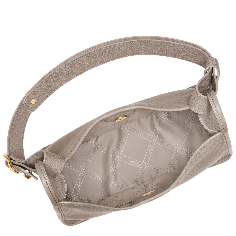 Longchamp Le Foulonné M Hobo bag - Leather Shoulder bags Turtledove | YN26-H1GX