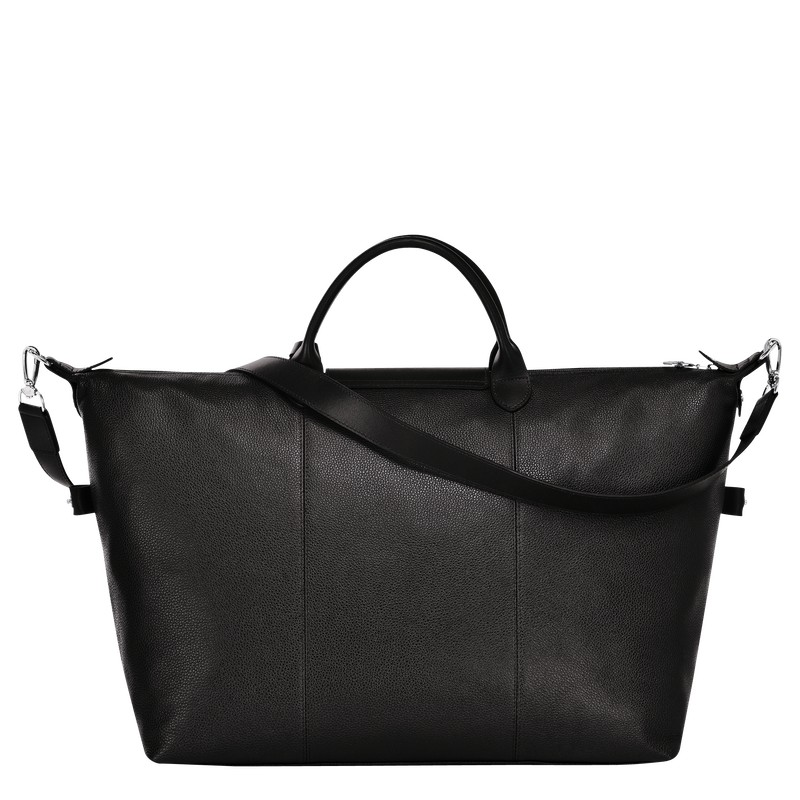 Longchamp Le Foulonné M Travel bag - Leather Travel bags Black | IU17-E8CV