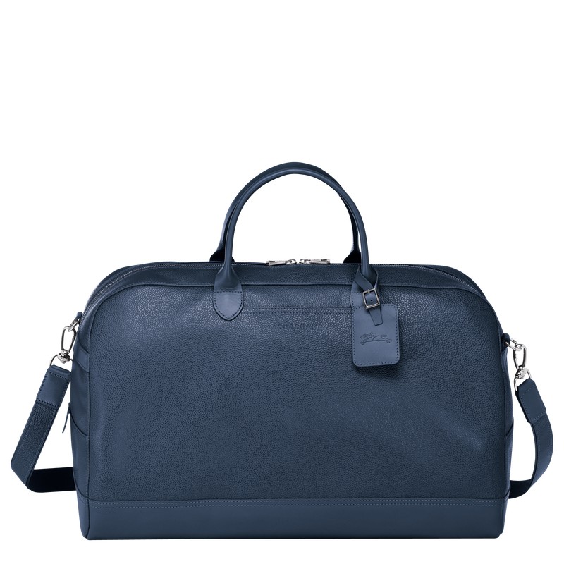 Longchamp Le Foulonné M Travel bag - Leather Travel bags Navy | QQ19-C7NM