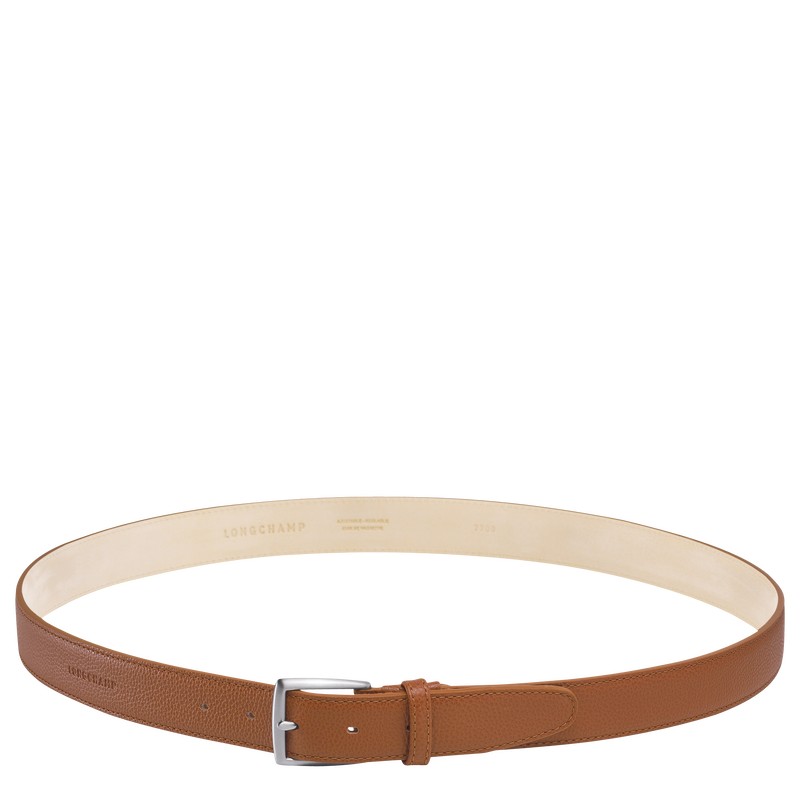 Longchamp Le Foulonné Men\'s belt - Leather Belts Caramel | BJ38-Q4WR