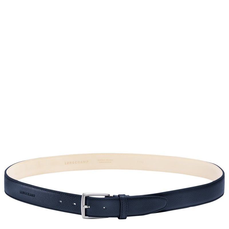 Longchamp Le Foulonné Men\'s belt - Leather Belts Navy | QW83-C3ON