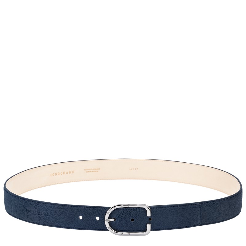 Longchamp Le Foulonné Men\'s belt - Leather Belts Navy | TD70-P7QP