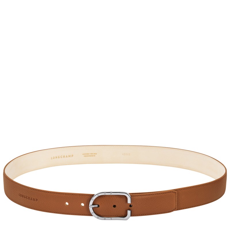 Longchamp Le Foulonné Men\'s belt - Leather Belts Caramel | ZZ53-K3PX