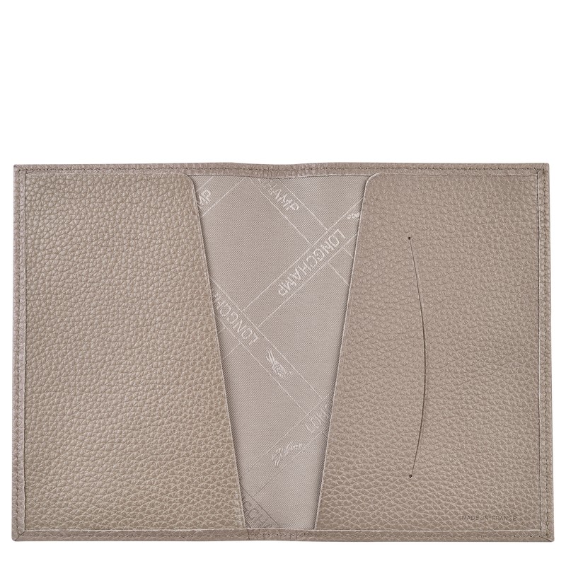 Longchamp Le Foulonné Passport cover - Leather Pouches & Cases Turtledove | IB76-J1OD