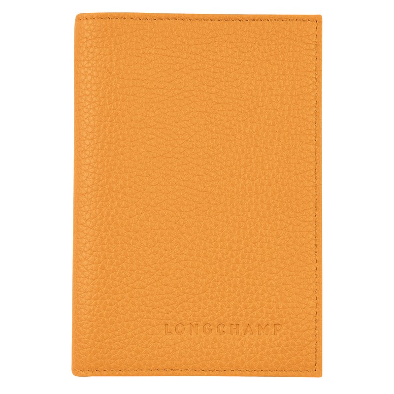 Longchamp Le Foulonné Passport cover - Leather Pouches & Cases Apricot | HP50-V8KA