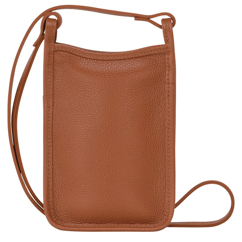 Longchamp Le Foulonné Phone case - Leather Phone cases Caramel | DP79-R0NZ