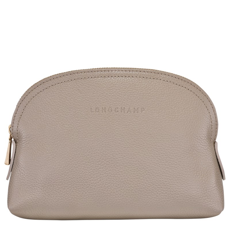 Longchamp Le Foulonné Pouch - Leather Pouches & Cases Turtledove | SW70-N3NO