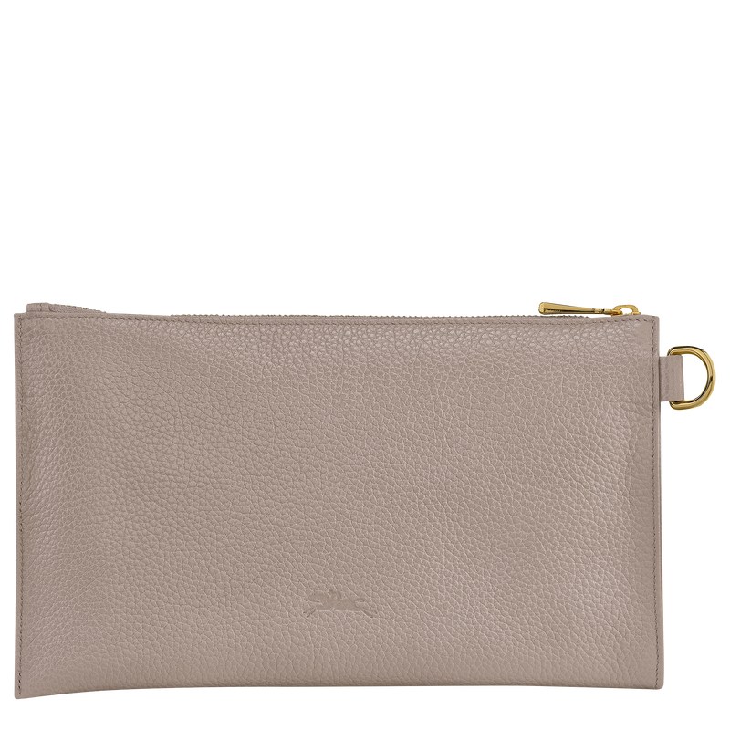 Longchamp Le Foulonné Pouch - Leather Pouches & Cases Turtledove | JL63-Y1JF