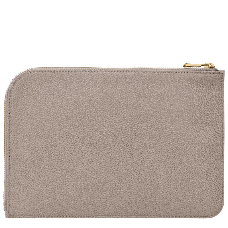 Longchamp Le Foulonné Pouch - Leather Pouches & Cases Turtledove | JT34-B4ME