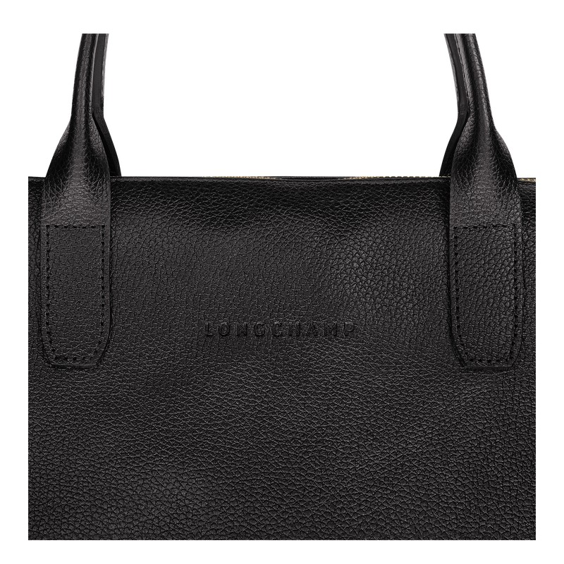 Longchamp Le Foulonné S Briefcase - Leather Briefcase Black | YT30-A3CE