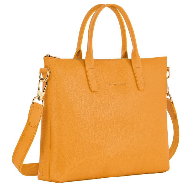 Longchamp Le Foulonné S Briefcase - Leather Briefcase Apricot | PL34-A4BL