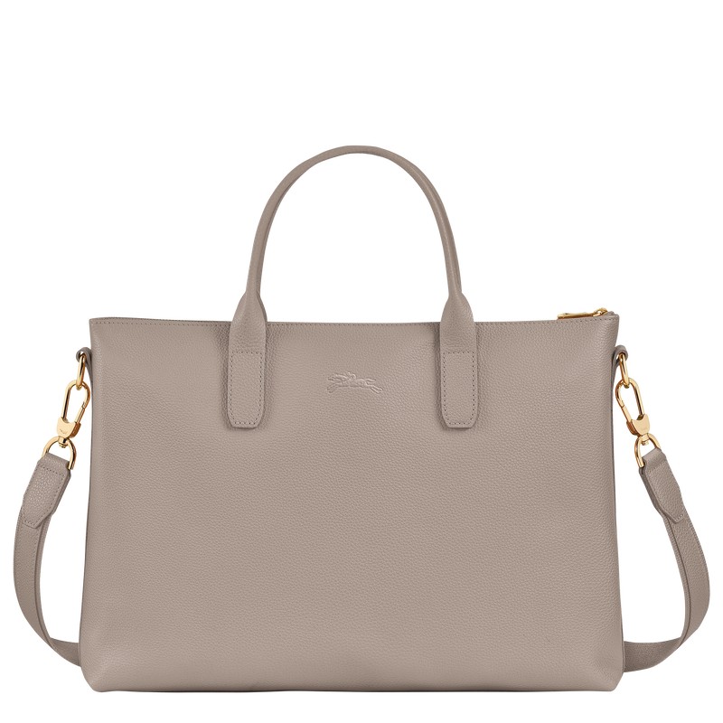 Longchamp Le Foulonné S Briefcase - Leather Briefcase Turtledove | KI21-C0JZ