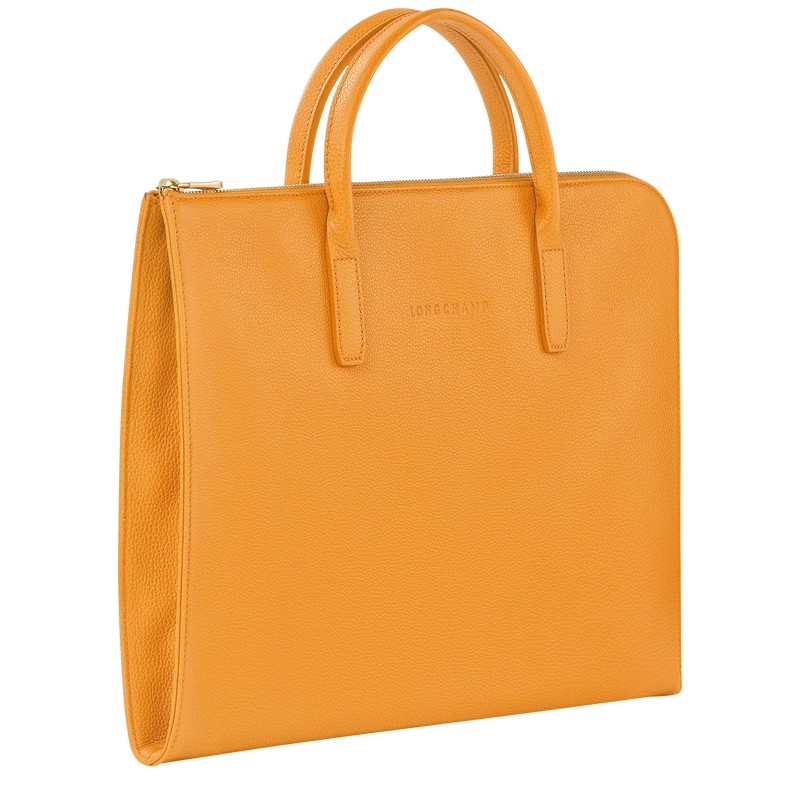 Longchamp Le Foulonné S Briefcase - Leather Briefcase Apricot | NL35-C4UI