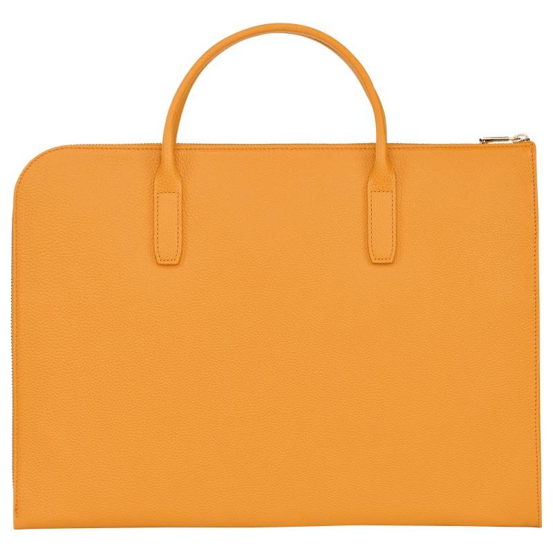 Longchamp Le Foulonné S Briefcase - Leather Briefcase Apricot | NL35-C4UI