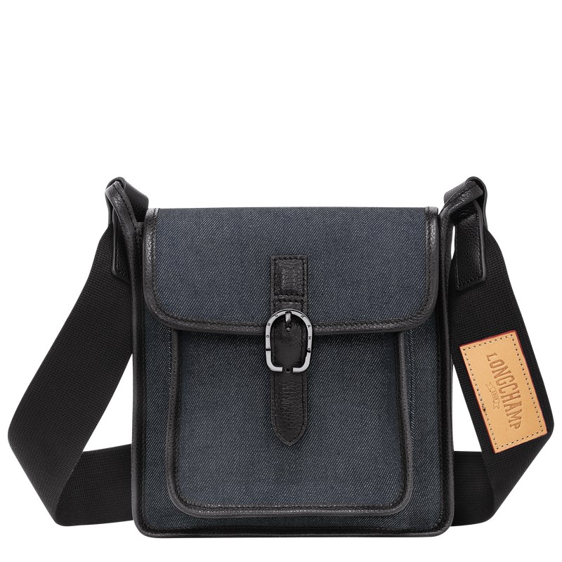 Longchamp Le Foulonné S Crossbody bag - Canvas Crossbody bags Navy | PF19-O5JZ