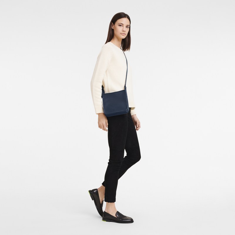 Longchamp Le Foulonné S Crossbody bag - Leather Crossbody bags Navy | EV31-N8BT