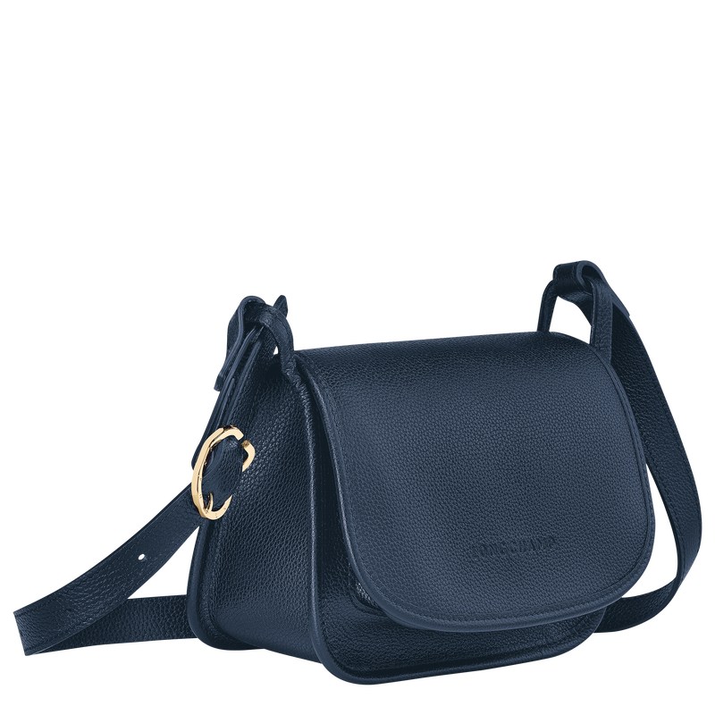 Longchamp Le Foulonné S Crossbody bag - Leather Crossbody bags Navy | VA77-L7HG