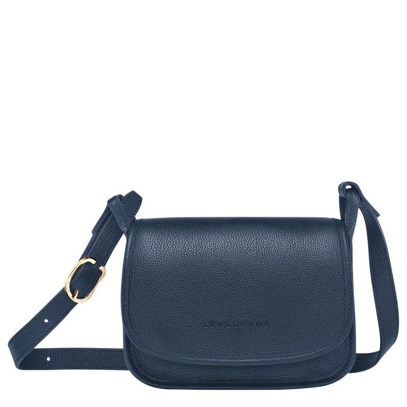 Longchamp Le Foulonné S Crossbody bag - Leather Crossbody bags Navy | VA77-L7HG