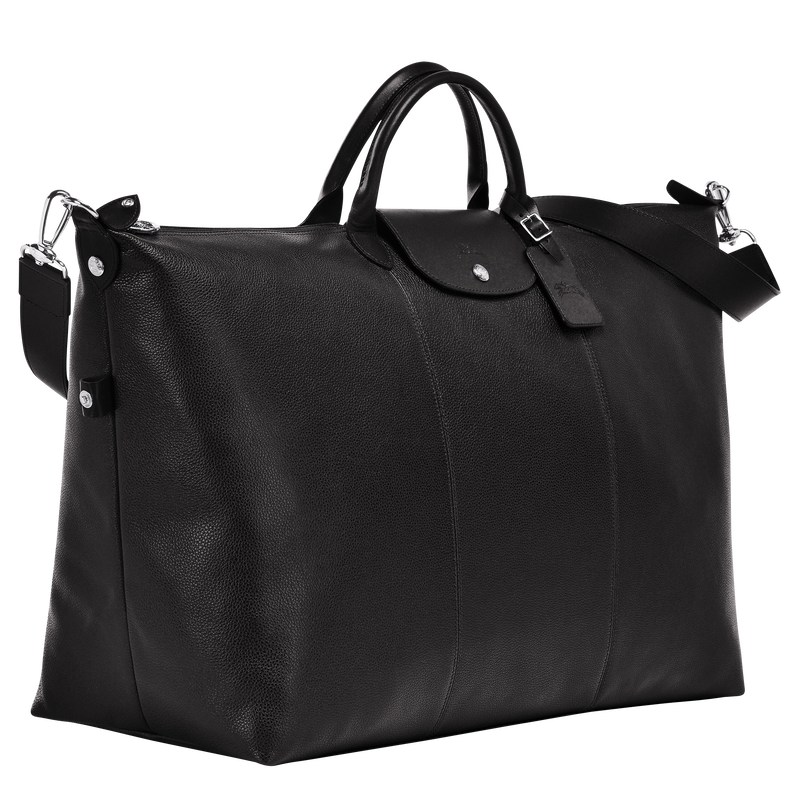 Longchamp Le Foulonné S Travel bag - Leather Travel bags Black | US31-T9EB