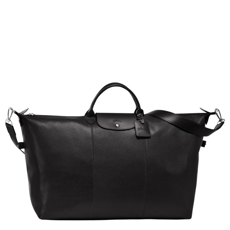 Longchamp Le Foulonné S Travel bag - Leather Travel bags Black | US31-T9EB