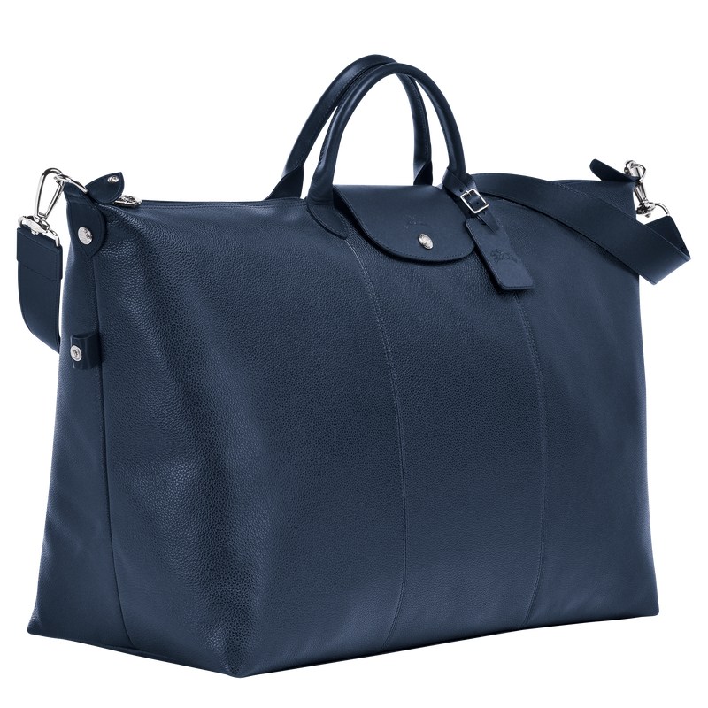 Longchamp Le Foulonné S Travel bag - Leather Travel bags Navy | XW44-K9JZ