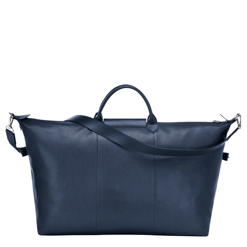 Longchamp Le Foulonné S Travel bag - Leather Travel bags Navy | XW44-K9JZ