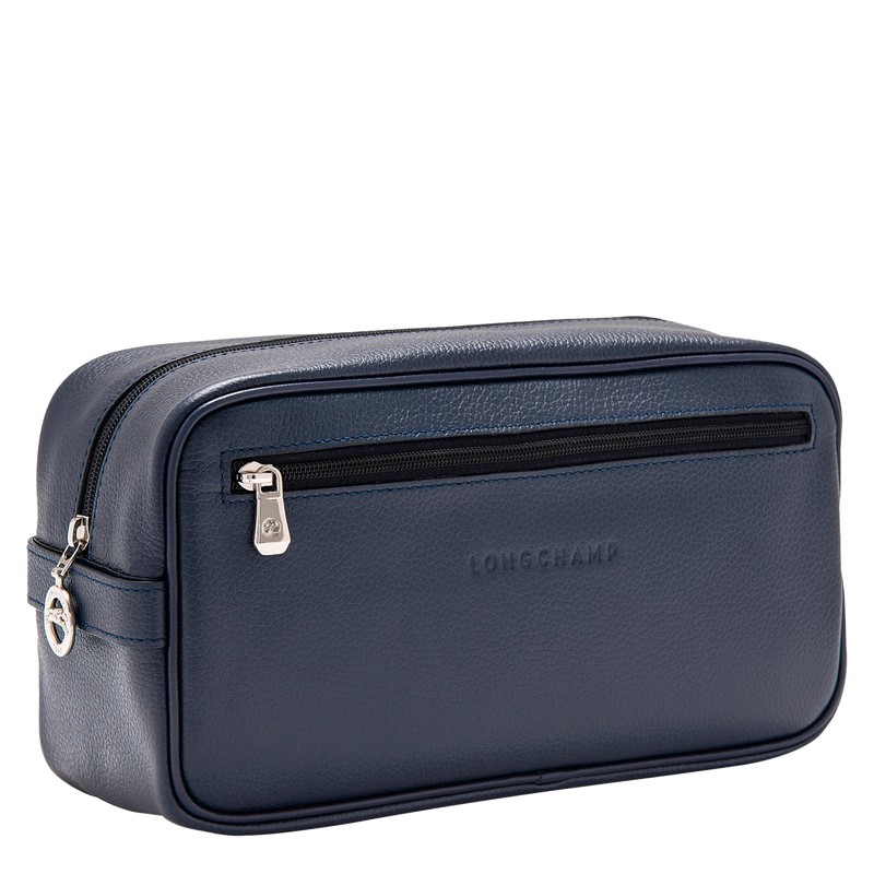 Longchamp Le Foulonné Toiletry case - Leather Toiletry bags Navy | VZ68-H6HK