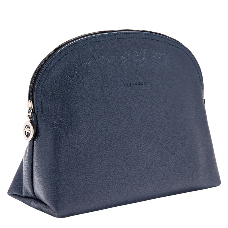 Longchamp Le Foulonné Toiletry case - Leather Toiletry bags Navy | UM70-U9ET