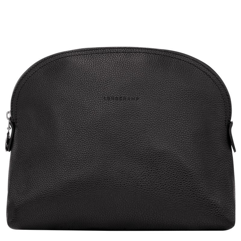 Longchamp Le Foulonné Toiletry case - Leather Toiletry bags Black | RB57-S7VR